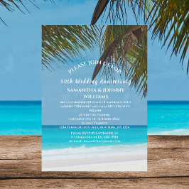Invitación Océano tropical de playa 50° aniversario Boda