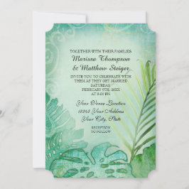 Invitación Océano tropical Elefantes de Playa Ear hojas de pa