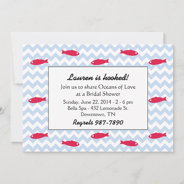 Invitación Océanos de amor, ducha de novias invita (Anverso)