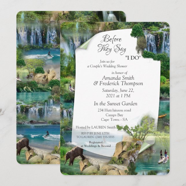 Invitación Océanos y ríos mundiales, lagos y actividades depo (Anverso / Reverso)