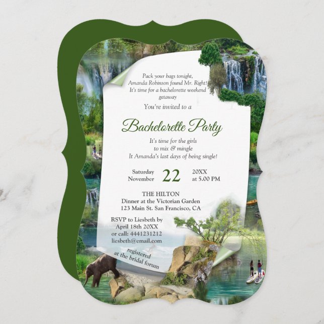 Invitación Océanos y ríos mundiales, lagos y actividades depo (Anverso / Reverso)