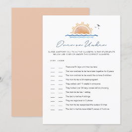 Invitación OCEANSIDE Beach Baby Over Bajo Baby Shower Game