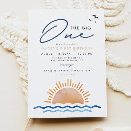 Invitación OCEANSIDE Beach Sunset First Birday Party