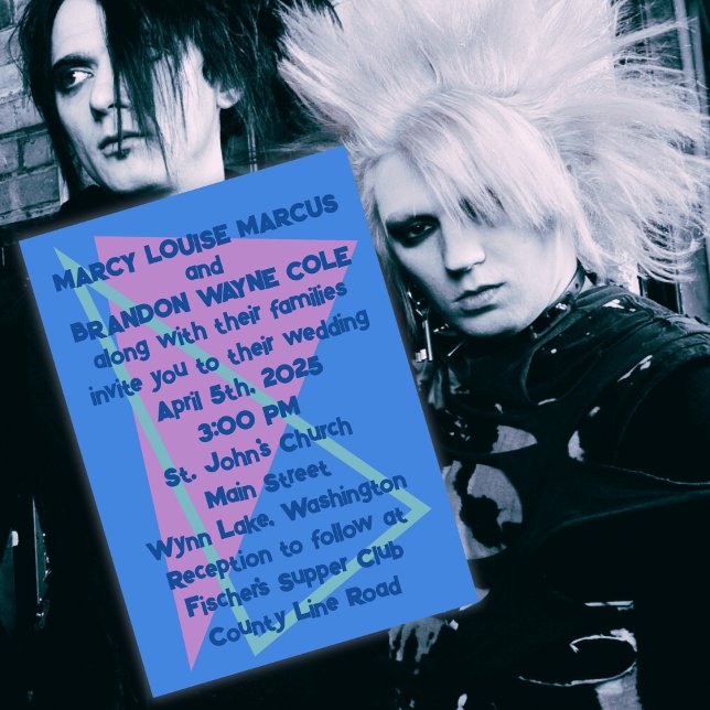 Invitación Ochenta pasteles sobre el Boda de la Nueva Ola Azu (Subido por el creador)