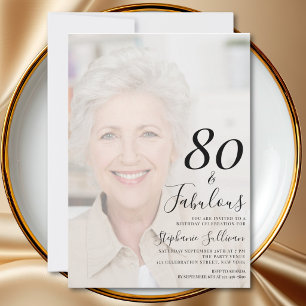 Invitación Ochenta y Fabulosas Fotos Cumpleaños 80