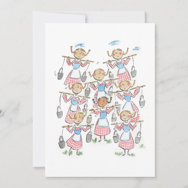 Invitación Ocho criadas ordeñando (Anverso)