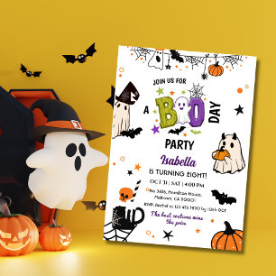Invitación Ocho cumpleaños espeluznantes de Halloween Fantasí