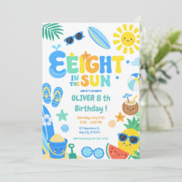 Invitación Ocho en la Fiesta de Cumpleaños de la Playa del So