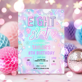 Invitación Ocho es la gran fiesta de cumpleaños de Neon Glow