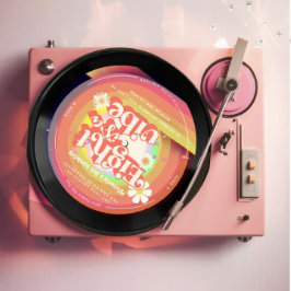 Invitación Ocho es un gruñón Vibe Groovy Retro Vinyl 8º