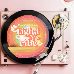 Invitación Ocho es un gruñón Vibe Groovy Retro Vinyl 8º