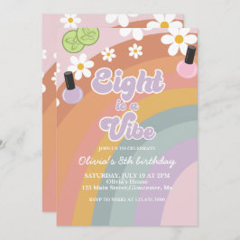 Invitación Ocho es un spa de ambiente Rainbow 8cumpleaños