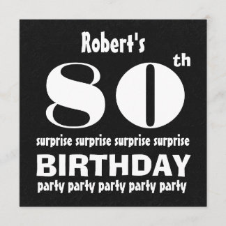 Invitación Octavo cumpleaños de SORPRESA blanco W127