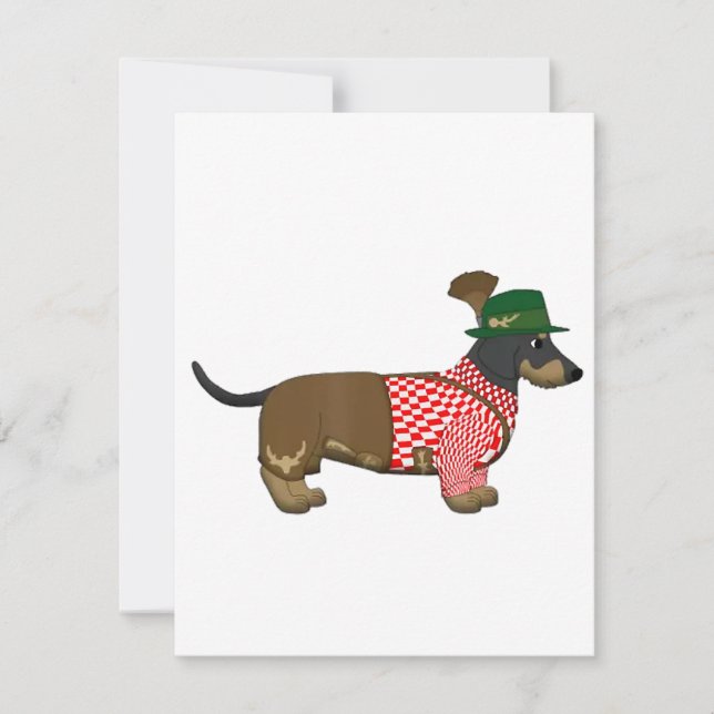 Invitación Octoberfest 2018  - Disfraz divertido de dachshund (Anverso)