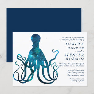 Invitación Octopus cósmico naumático   Boda Marina Sea Life