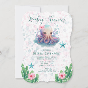 Invitación Octopus Cuadros De Agua Con Baby Shower De Burbuja