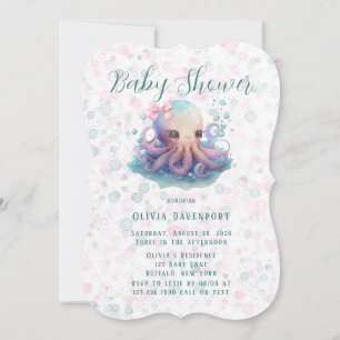Invitación Octopus Cuadros De Agua Con Baby Shower De Burbuja