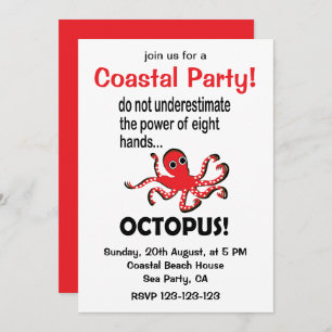 Invitación Octopus curioso Fiesta costero