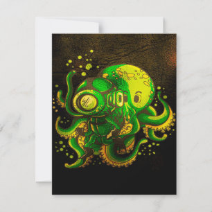 Invitación Octopus de arte moderno   Océano misterioso