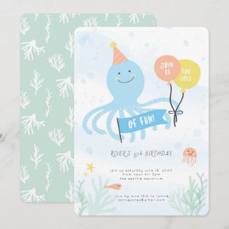 Invitación Octopus espumoso bajo el mar