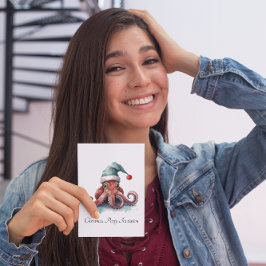 Invitación Octopus navidades, personalizable