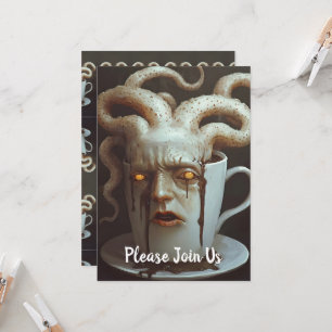 Invitación Octopus surrealista de café