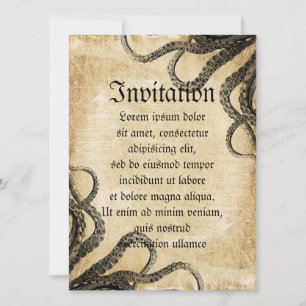Invitación Octopus vintage
