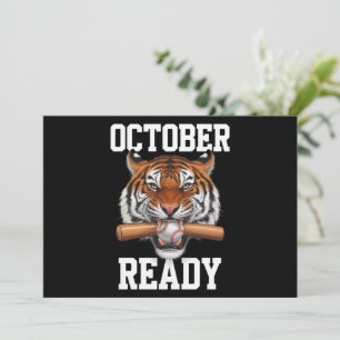 Invitación Octubre Listo Para El Béisbol Tigre Listo 2024