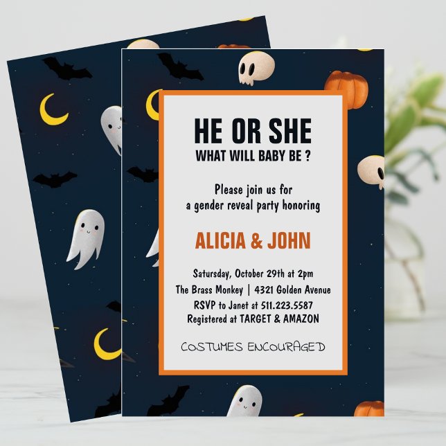 Invitación Octubre Revelación de género de Él o Ella en Hallo (October-He-or-She-Halloween-gender-reveal-Invitation-1)