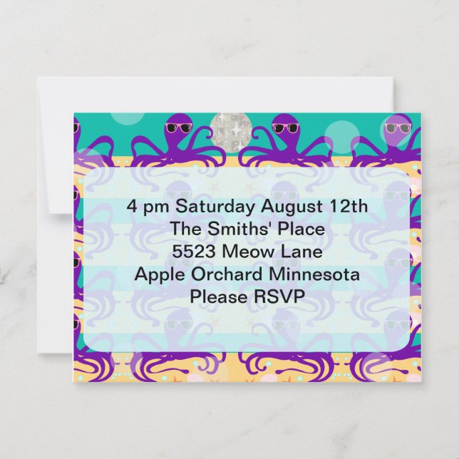 Invitación Octupus Octo Fiesta (Anverso)