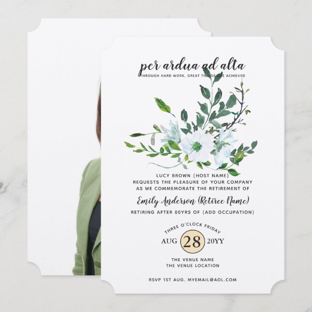 Invitación Ocupación de FOTO de retiro bártico acuarela (Anverso / Reverso)