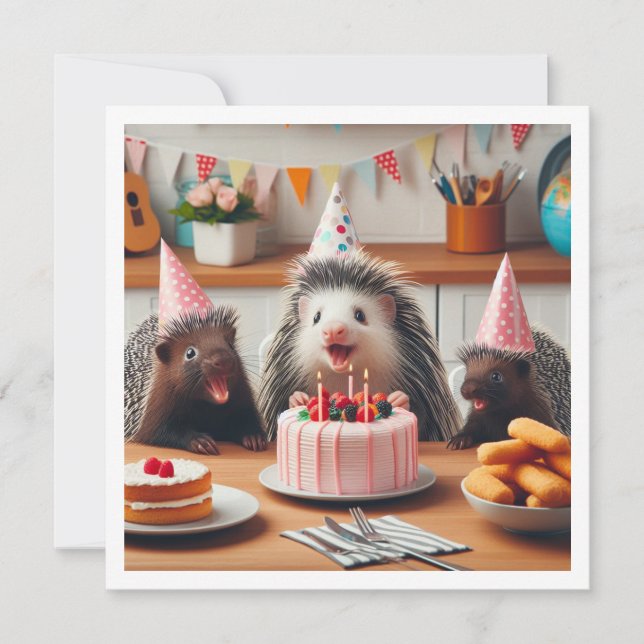 Invitación Ocupaciones emocionadas celebrando el cumpleaños c (Anverso)