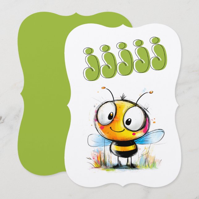 Invitación Ocupado Bee Buzz: ZZZZZZ ن ح ZæZZ・・・س・. (Anverso / Reverso)
