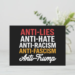Invitación Odio Anti Trump Mentiras y Fascismo Resistir Anti 