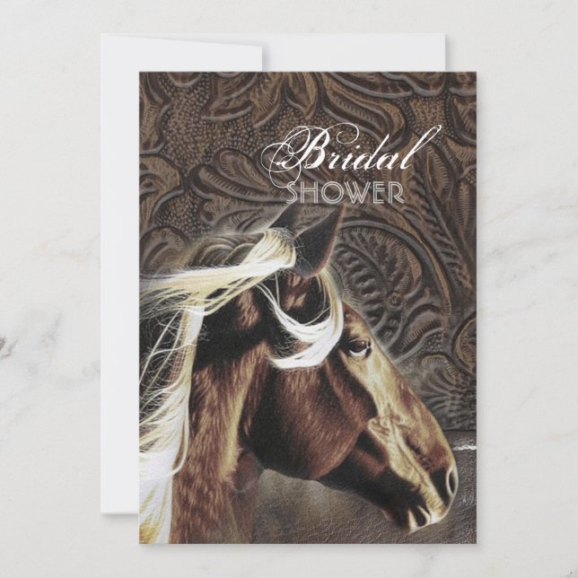 Invitación Oeste Country Cowboy Horse Bridal Shower (Anverso)