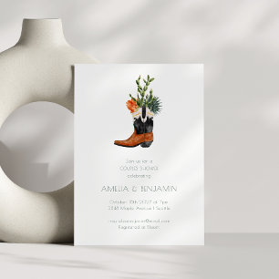 Invitación Oeste de Cowboy Boot Desert Cactus Ducha Parejas