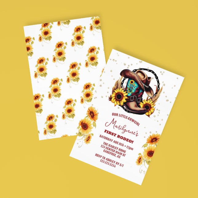 Invitación Oeste de Primer Rodeo Rústico Cumpleaños 1 (Subido por el creador)