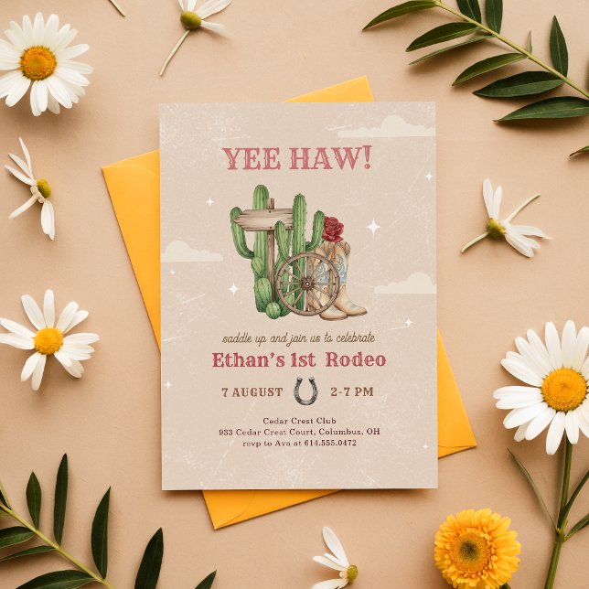 Invitación Oeste del Desierto Boho Rústico 1er Cumpleaños de  (Subido por el creador)