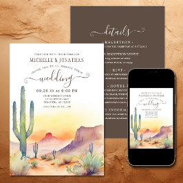 Invitación Oeste del desierto Cactus todo en un Boda