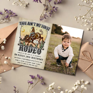 Invitación Oeste, no es mi primera foto de cumpleaños de rode