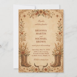 Invitación Oeste rústico vintage