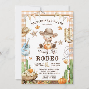 Invitación Oeste salvaje Mi primer cumpleaños de Cowboy Rodeo