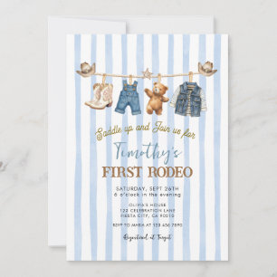 Invitación Oeste Salvaje Primer Rodeo Occidental Cumpleaños V