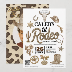 Invitación Oeste Salvaje Vintage Fiesta de Cumpleaños del 1er