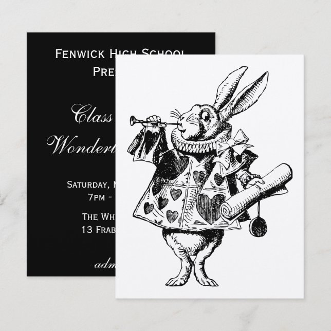 Invitación Oferta blanca del baile de fin de curso de Herald (Anverso / Reverso)