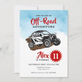 Invitación Off Road Adventure AtV Monster Truck Cumpleaños