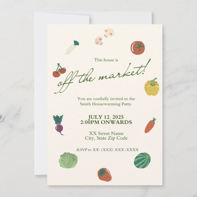 Invitación Off the Market Housewarming Party Invitation (Anverso)