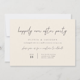 Invitación Off White Modern Feliz Nunca Después De La Invitac