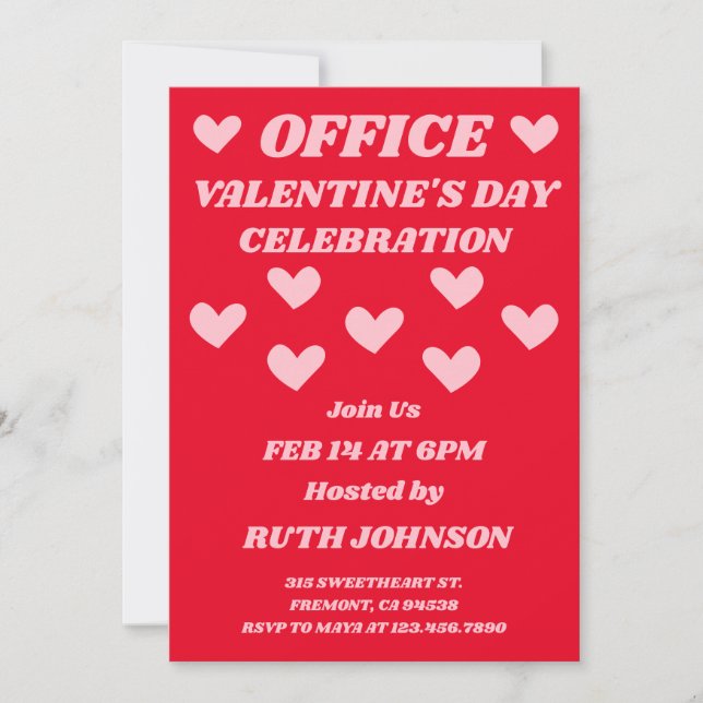 Invitación Office Valentine’s Day Celebration (Anverso)