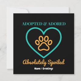 Invitación Official Rescue Pet Badge Adopted Adored & Spoiled